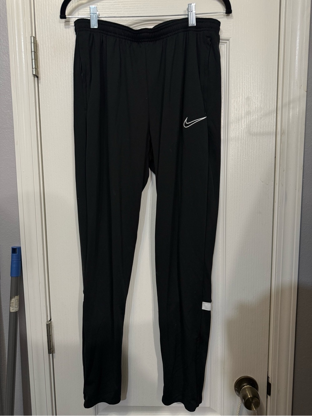 Nike Black Track Joggers with White Swoosh